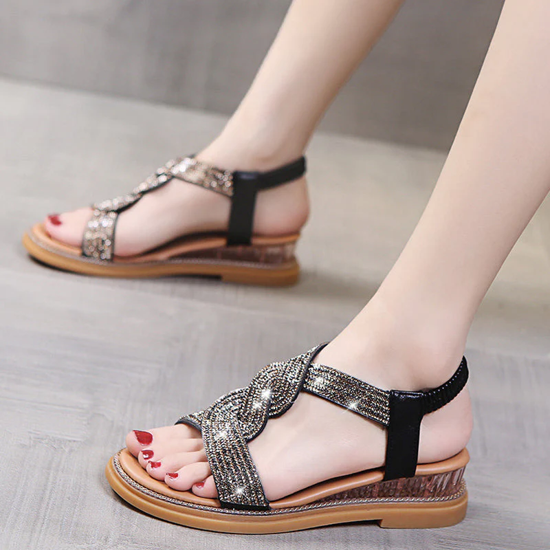Anti-Skid Soft Sole Rhinestone Wedge Heel Shoes - Image 11