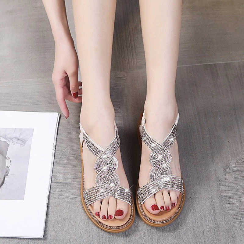 Anti-Skid Soft Sole Rhinestone Wedge Heel Shoes - Image 12