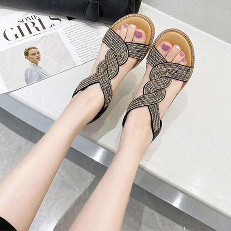 Anti-Skid Soft Sole Rhinestone Wedge Heel Shoes - Image 6