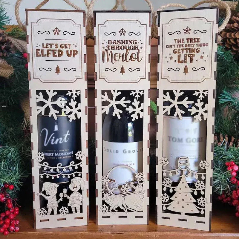 Christmas Funny Wooden Wine Box - Image 6