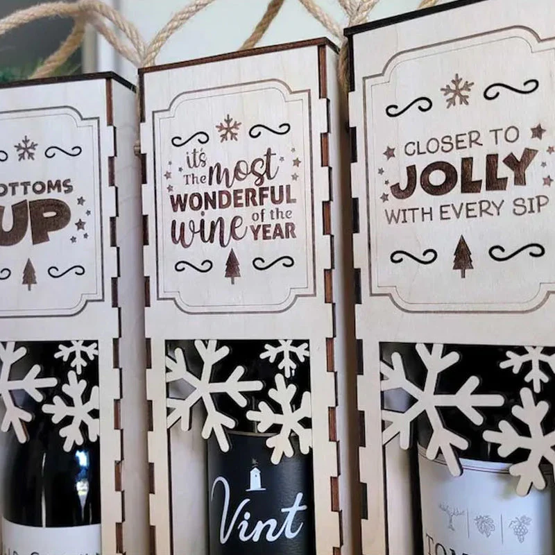 Christmas Funny Wooden Wine Box - Image 9