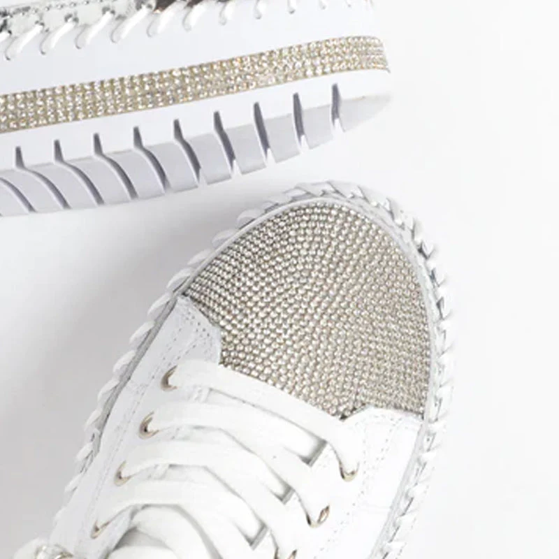 DIAMOND SILVER LEATHER SNEAKERS - Image 6