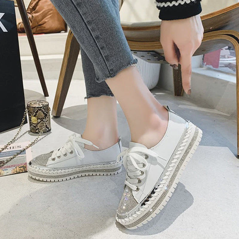 DIAMOND SILVER LEATHER SNEAKERS - Image 9