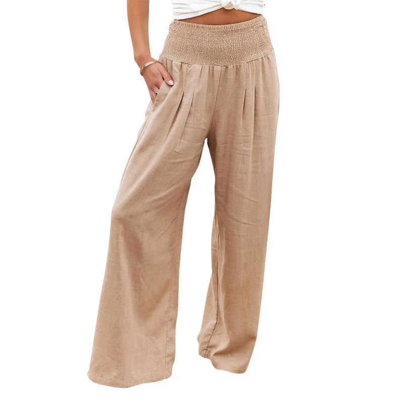 Fresh Air Linen Blend Pocketed Smocked Pants - Image 4