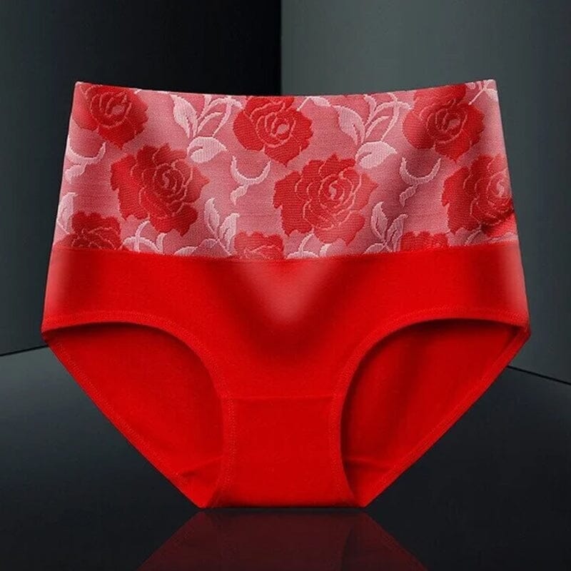 High Waist Cotton Print Flower Briefs - Image 10