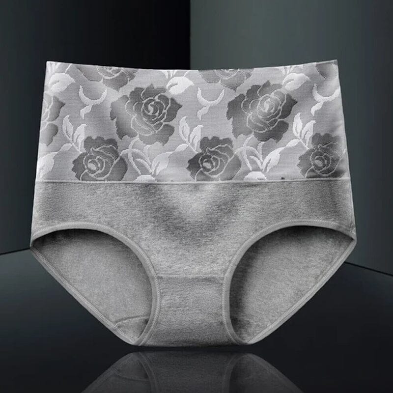 High Waist Cotton Print Flower Briefs - Image 12