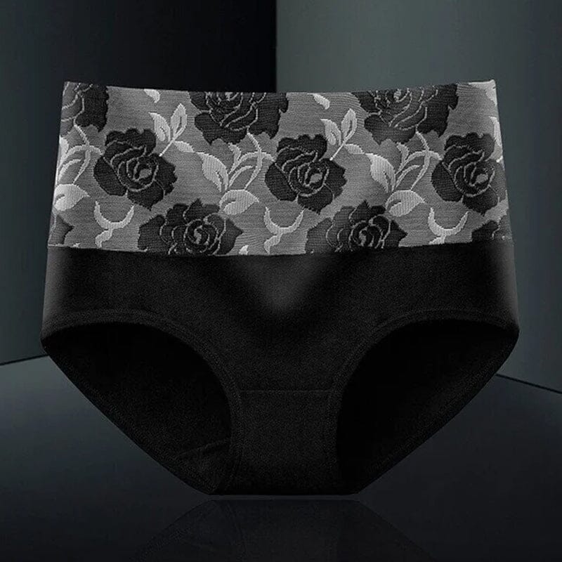 High Waist Cotton Print Flower Briefs - Image 13