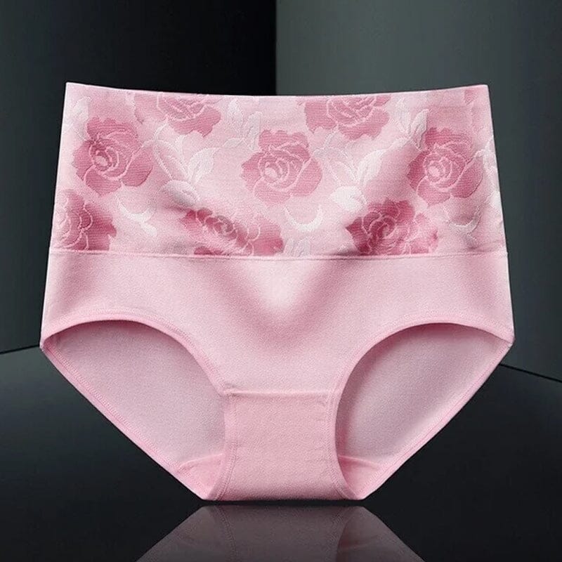 High Waist Cotton Print Flower Briefs - Image 14