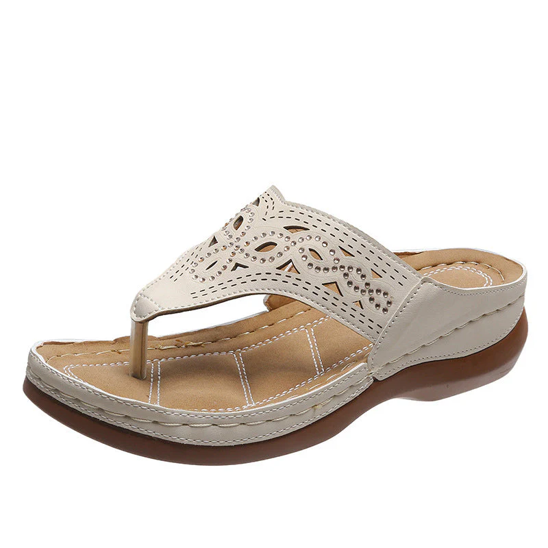 Hollow Rhinestone Sandals - Image 7