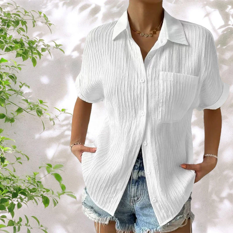 Lady Comfortable plain shirt with pockets - Image 10