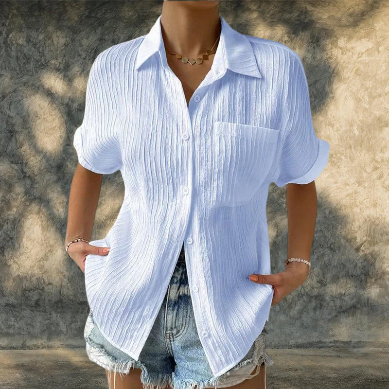 Lady Comfortable plain shirt with pockets - Image 3