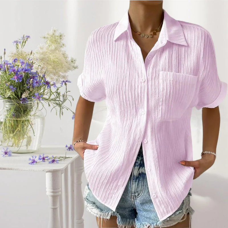 Lady Comfortable plain shirt with pockets - Image 4