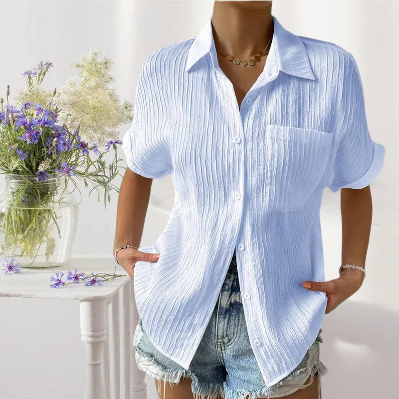 Lady Comfortable plain shirt with pockets - Image 5