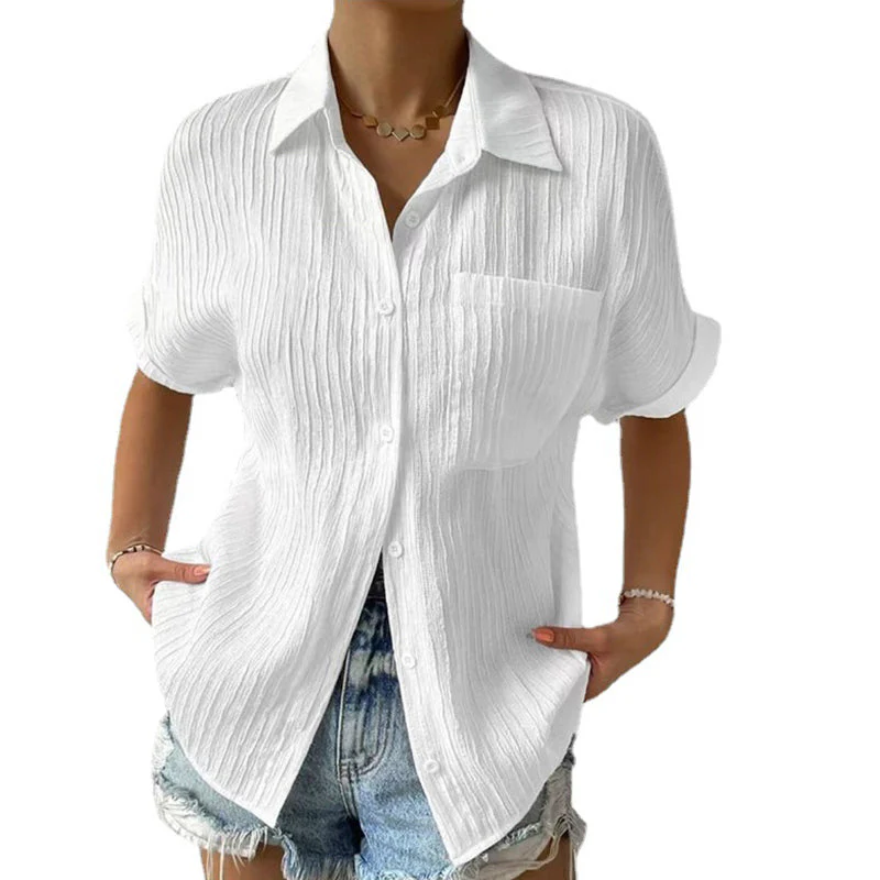 Lady Comfortable plain shirt with pockets - Image 6