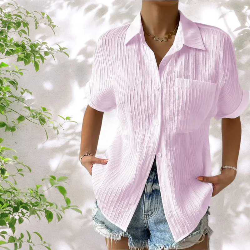 Lady Comfortable plain shirt with pockets - Image 9