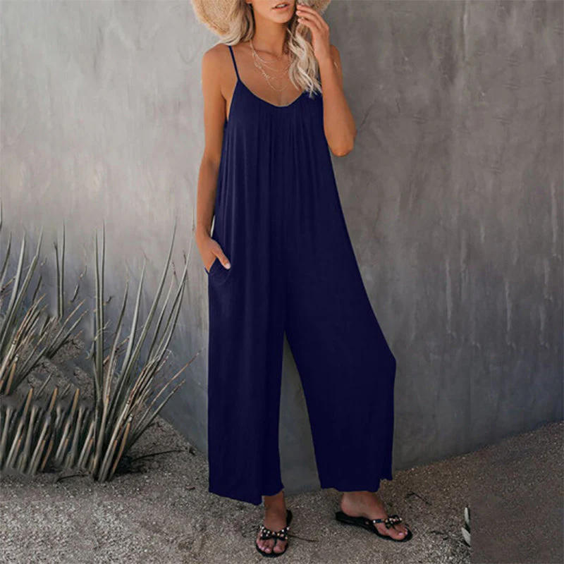 Loose Sleeveless Strap Stretchy Jumpsuit - Image 10