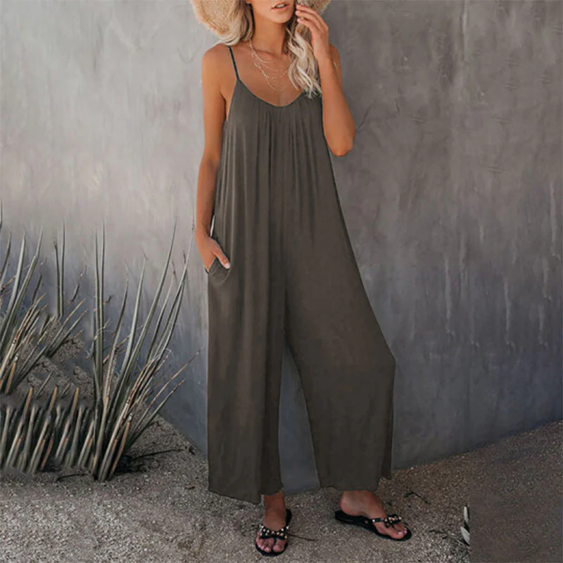 Loose Sleeveless Strap Stretchy Jumpsuit - Image 11
