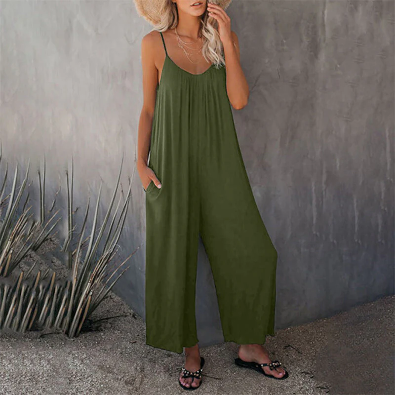 Loose Sleeveless Strap Stretchy Jumpsuit - Image 12