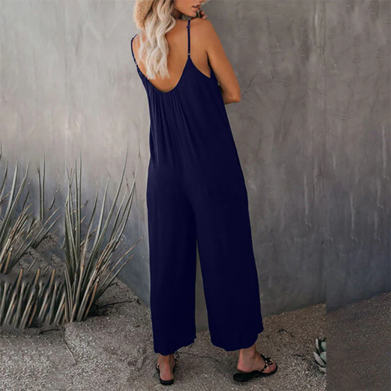 Loose Sleeveless Strap Stretchy Jumpsuit - Image 5