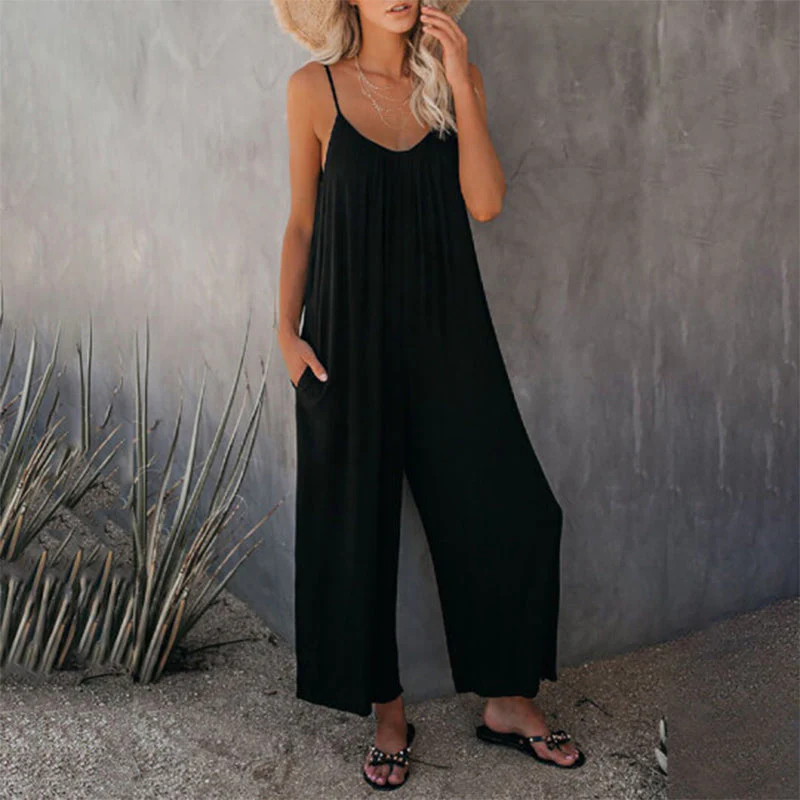 Loose Sleeveless Strap Stretchy Jumpsuit - Image 8