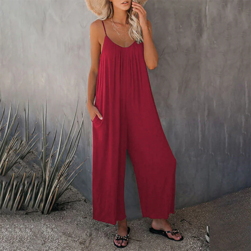 Loose Sleeveless Strap Stretchy Jumpsuit - Image 9