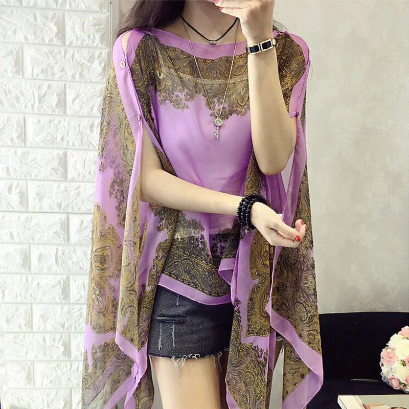 Versatile Sun Protection Chiffon Shawl - Image 10