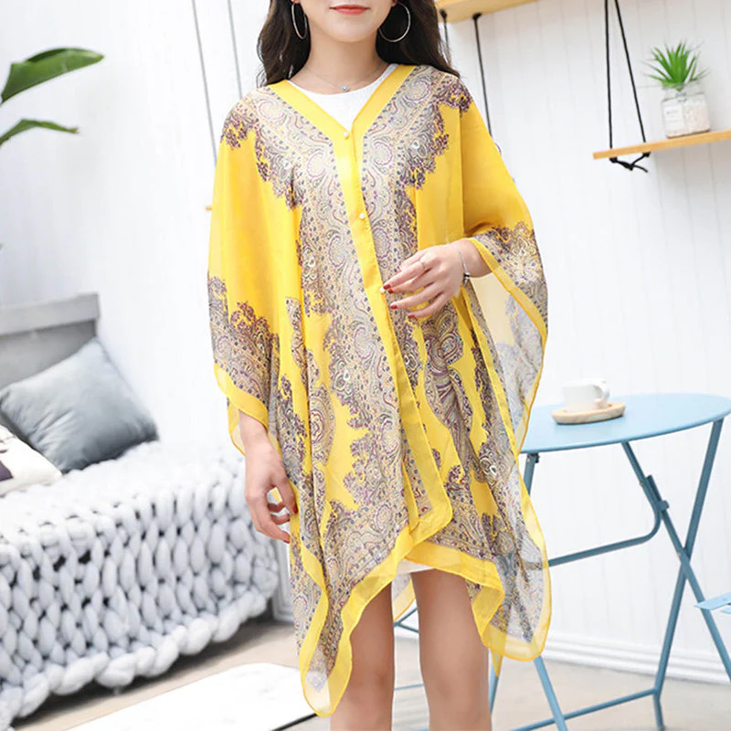 Versatile Sun Protection Chiffon Shawl - Image 9