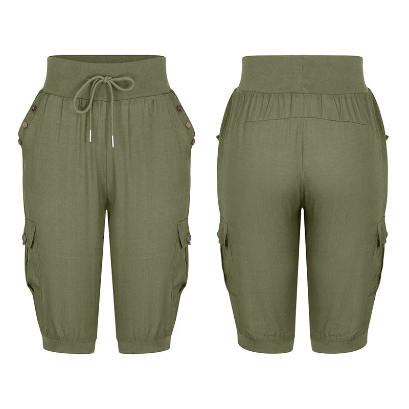 Women's Drawstring Cargo Pants - Image 27