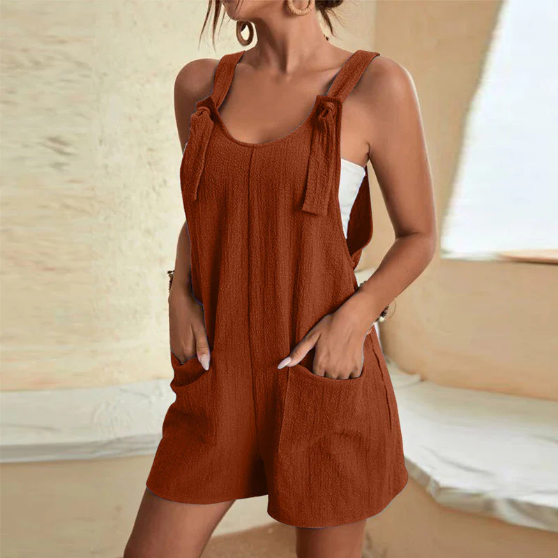 Women's Stylish Casual U Neck Short Jumpsuits - Image 7