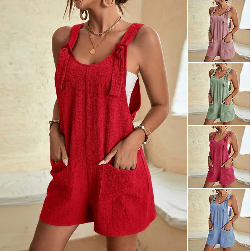 Women's Stylish Casual U Neck Short Jumpsuits - Image 9